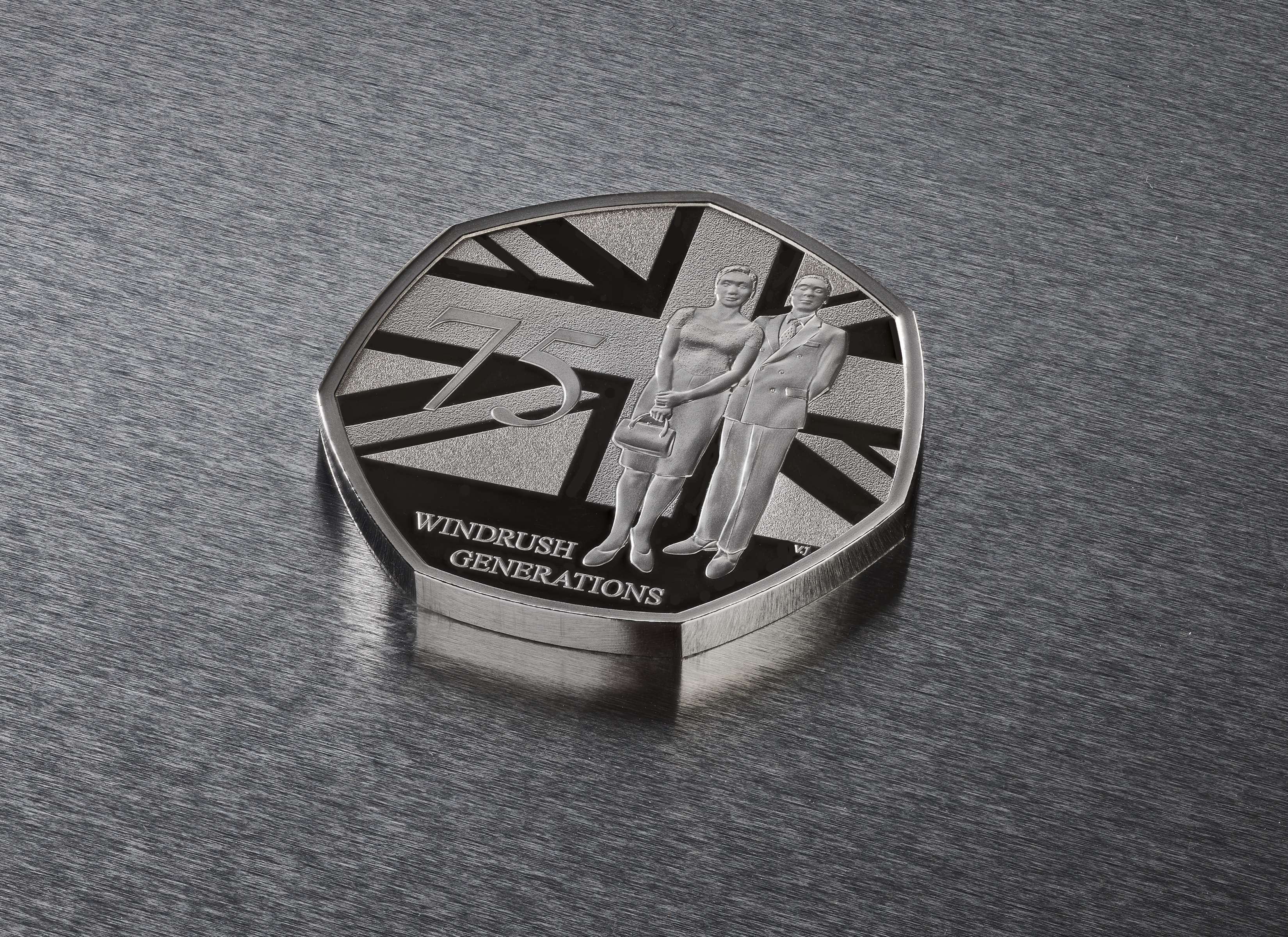 2023 Windrush 75 Years 50P Dark On Metal Copy